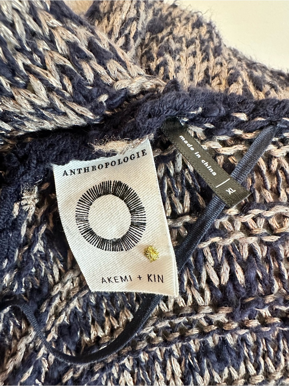 Anthropologie Akemi + Kin Metallic Pocket Front Tunic Cardigan Size XL - Picture 7 of 12